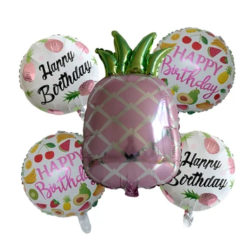 1 комплект воздушных шаров для украшения летней вечеринки на Гавайях, Арбуз, Авокадо, Ананас, фрукты, воздушный шар на День рождения, Мексиканский Карнавал, принадлежности для вечеринок Изображение 2
