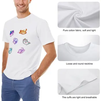 Meemeows Aphmau cat plush Mega Sticker Pack, Футболка Cute Cat Unicorn aphmau plushies, пустые футболки, мужские тренировочные рубашки Изображение 2