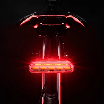 Велосипедный фонарь ROCKBROS Беспроводное управление Велосипедный задний фонарь 800 мАч LED USB Перезаряжаемый Защитный Задний фонарь Предупреждение о езде Задний фонарь Изображение 2