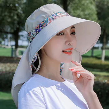 Женская солнцезащитная шляпа, складная солнцезащитная шляпа, модная тканевая шляпа, чайная шляпа для путешествий на велосипеде Изображение 2