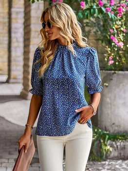 Женская футболка LiTi Top, блузка в повседневном стиле, летняя рубашка с цветочным рисунком 2023, женский праздник Изображение 2