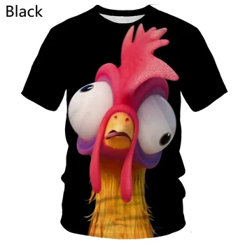 Новая мужская футболка с модным рисунком 2023 года с 3D-печатью, летняя футболка с курицей и коротким рукавом