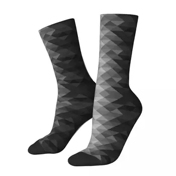 Оттенки серого треугольника, геометрические квадраты, шаблон R92 чулок высокое качество лучшая покупка графика юмор цвет контрастный эластичный носки